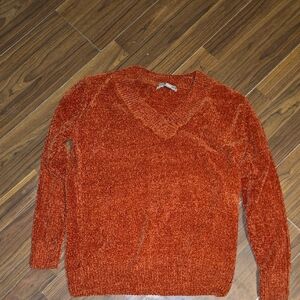 New Cozy Orange V-Neck Sweater Size 1X